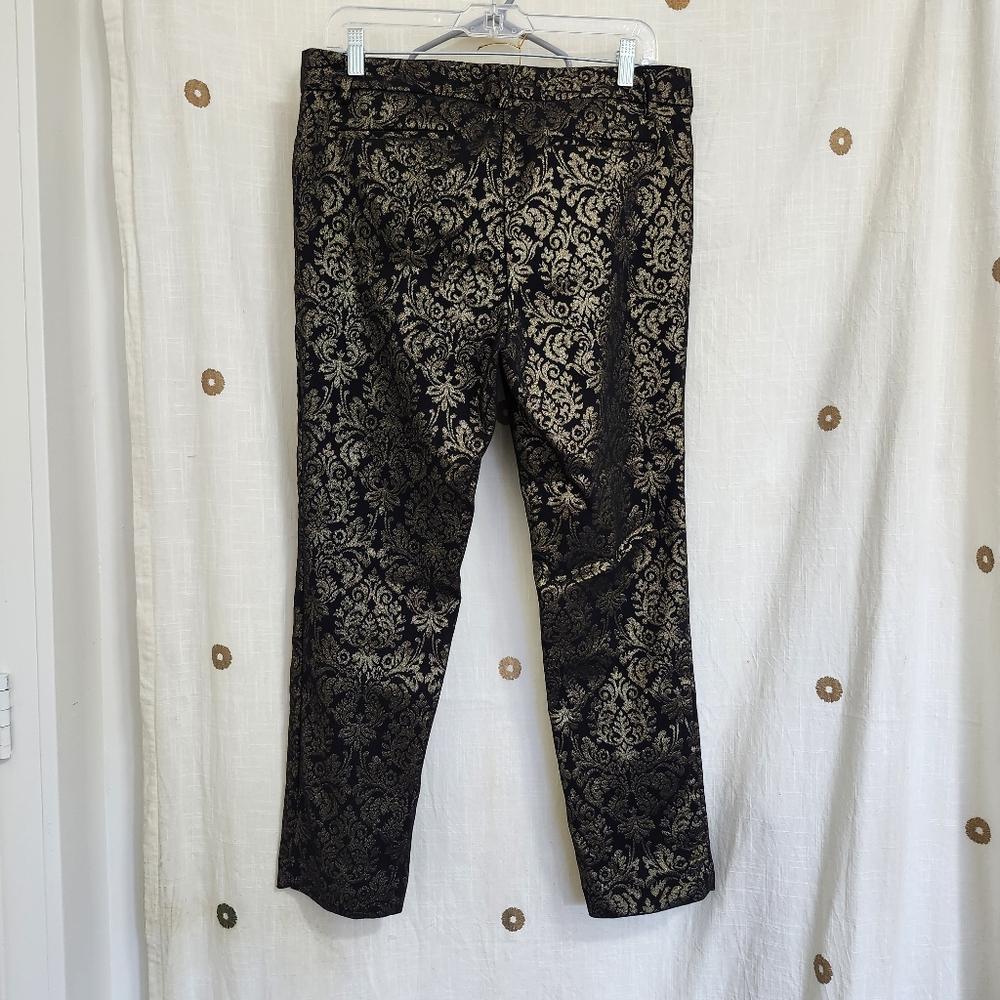 Worthington Black and Gold Patterned Cropped Pants - Picture 7 of 7